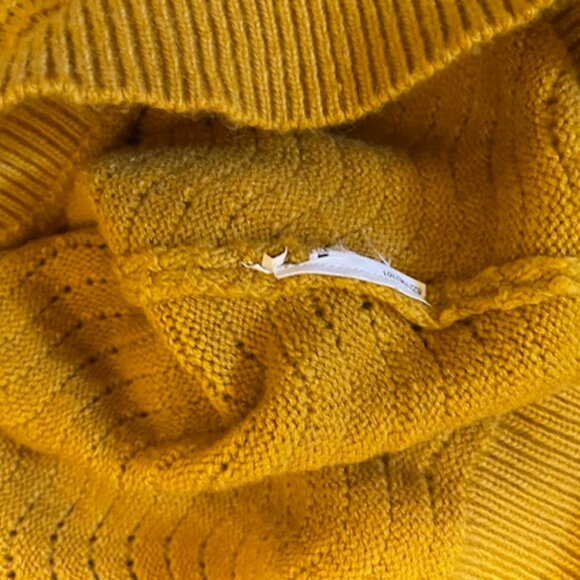 NWOT Like New Promod Mustard Scoop Neck Tie-Back Sweater Size S - Picture 5 of 5